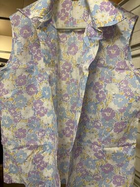 Miss KG Pastel Floral Button-Up Top in Lavender, Baby Blue & Yellow